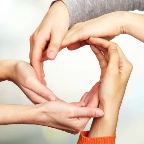 Attachment Styles - hands cupped round in a circle