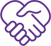 2 hands shaking in a heart shape
