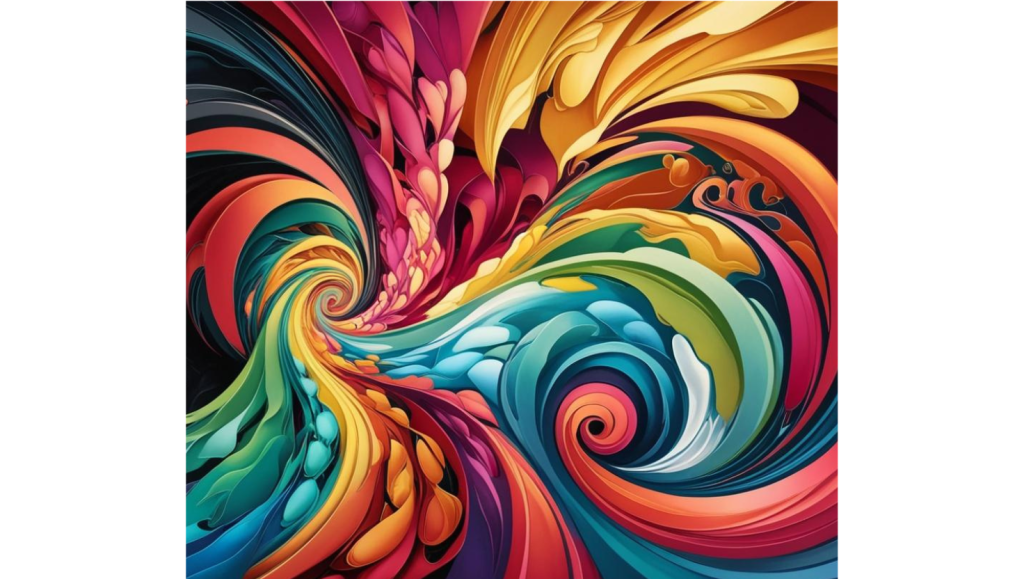 An image showing swirls of colours interconnected to represent the complexities of relationships and how it can flow better when you overcome anxious attachment styles.
