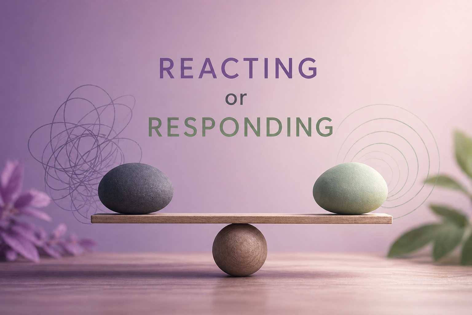 Image representing the balance between react and respond under pressure